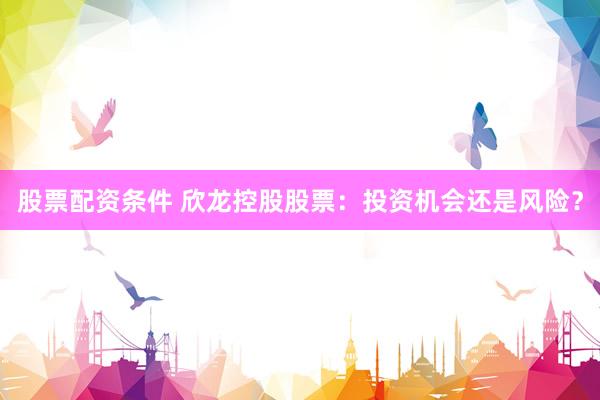 股票配资条件 欣龙控股股票：投资机会还是风险？